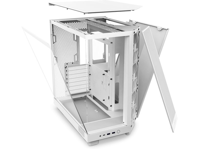 NZXT PC-Gehäuse H6 Flow Weiss Kompaktes Mid-Tower-Gehäuse mit hohem Luftstrom