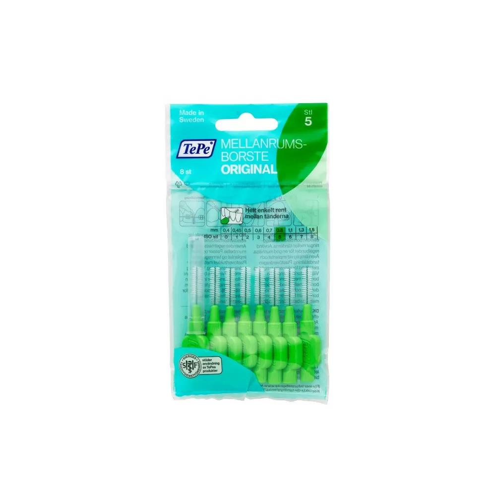 TePe original mellemrumsbørster 0,80 mm - 8 stk.