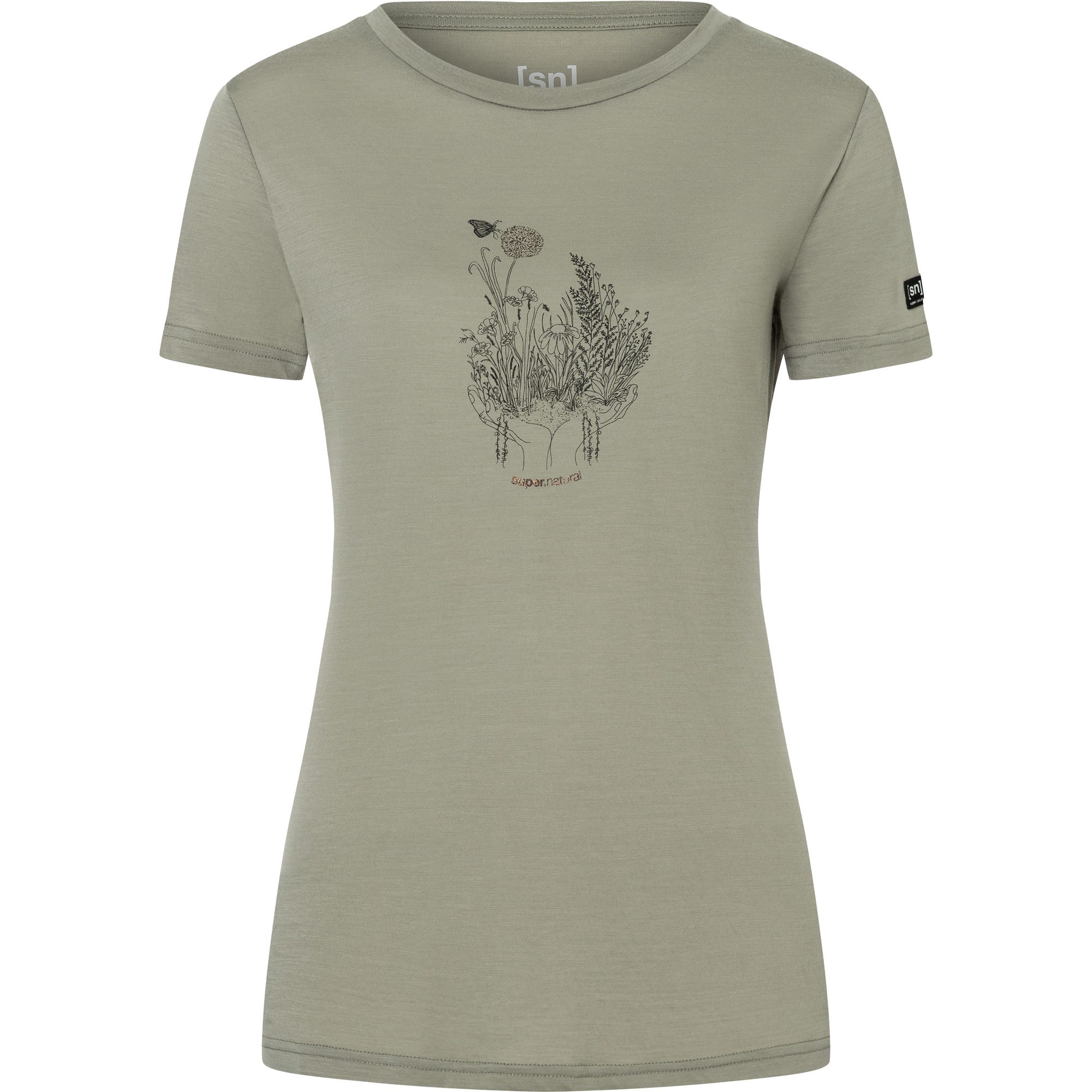 super.natural Flowerhands T-Shirt Damen dried sage