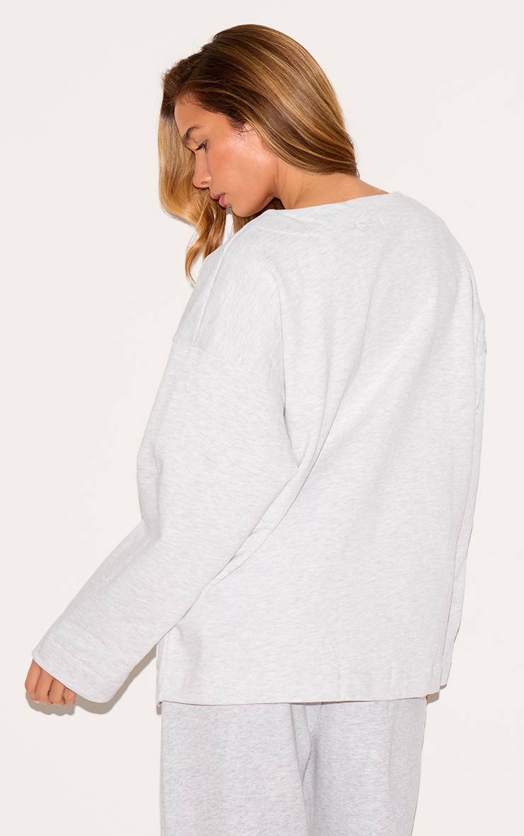 Gris Glace Cardigan Sweat Boutonné En Molleton Premium