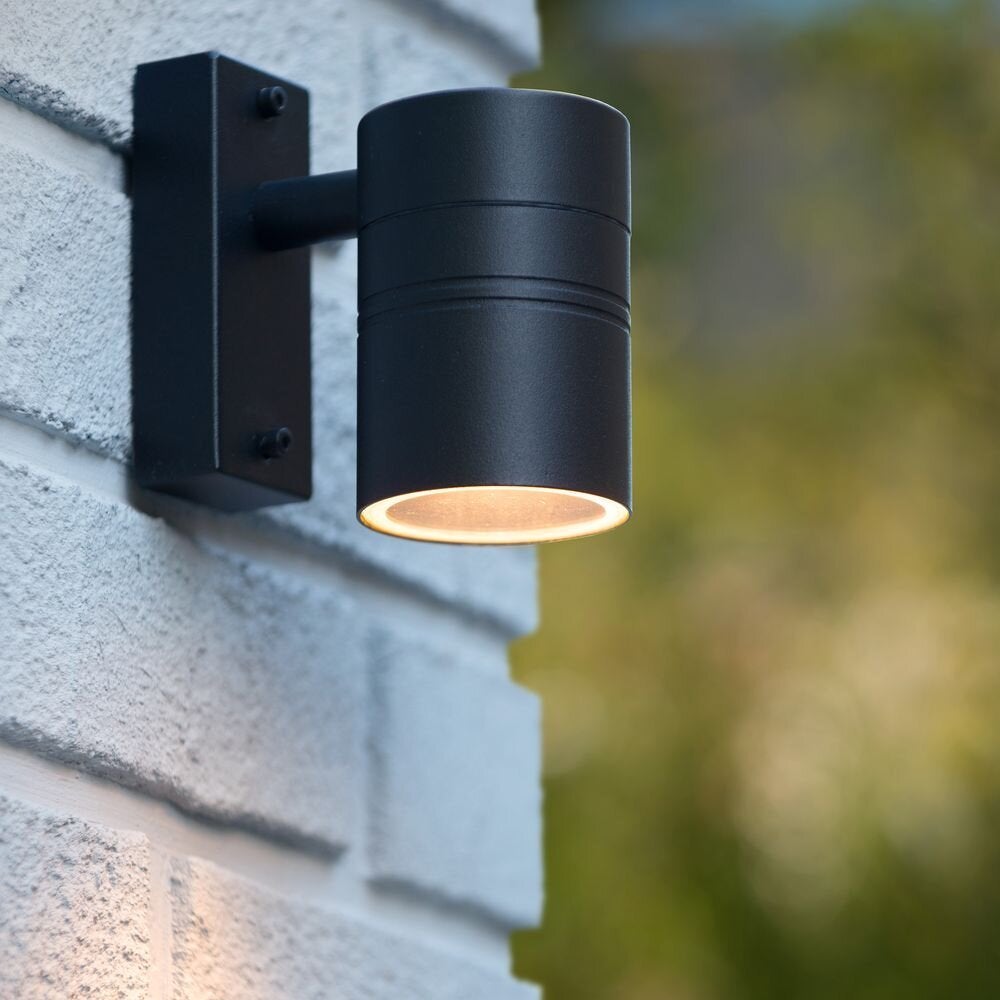 LED-wandlamp voor buiten met één lamp, Arne, zwart, GU10, 5W