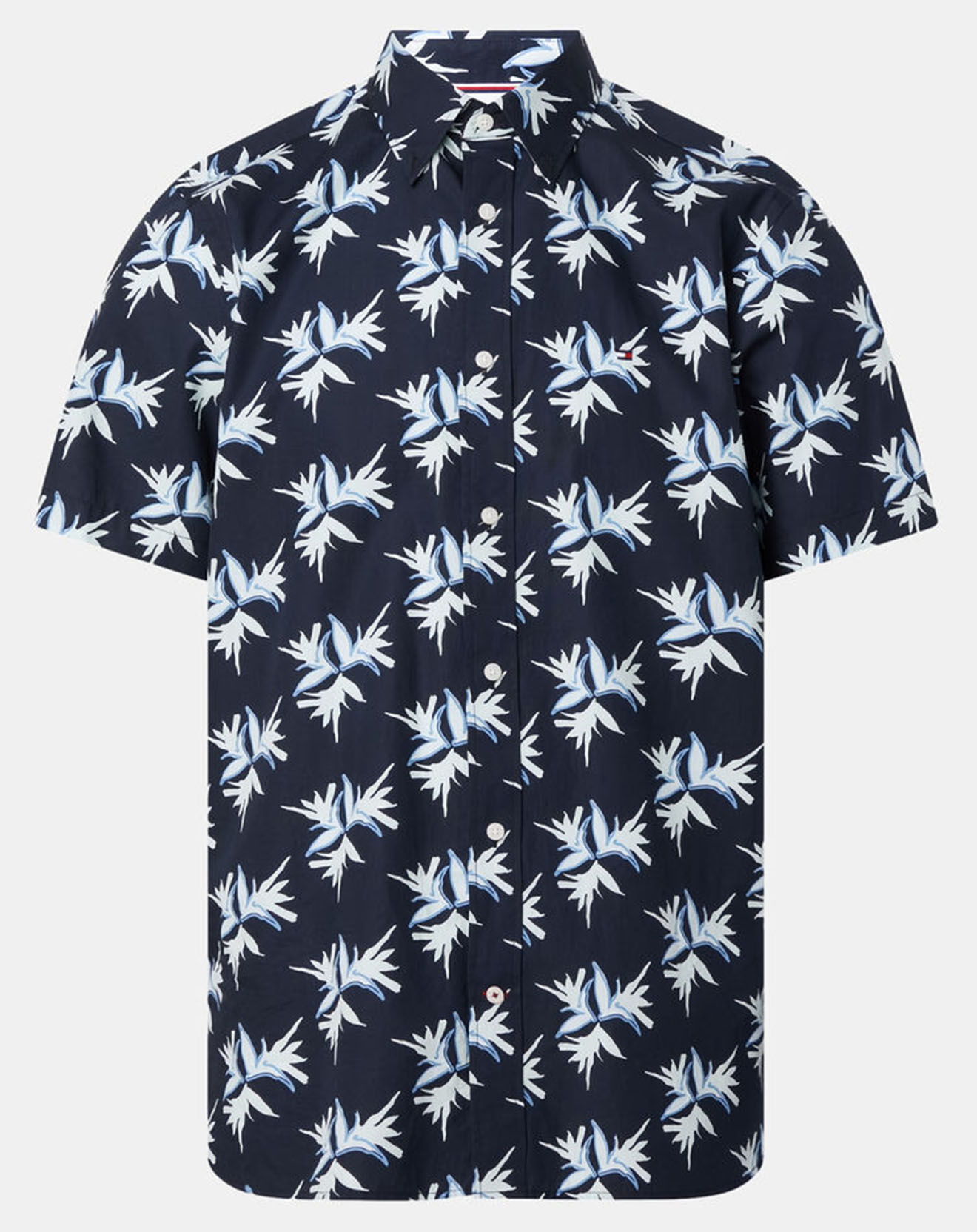 Tommy Hilfiger Chemise regular imprimée feuilles bleu marine