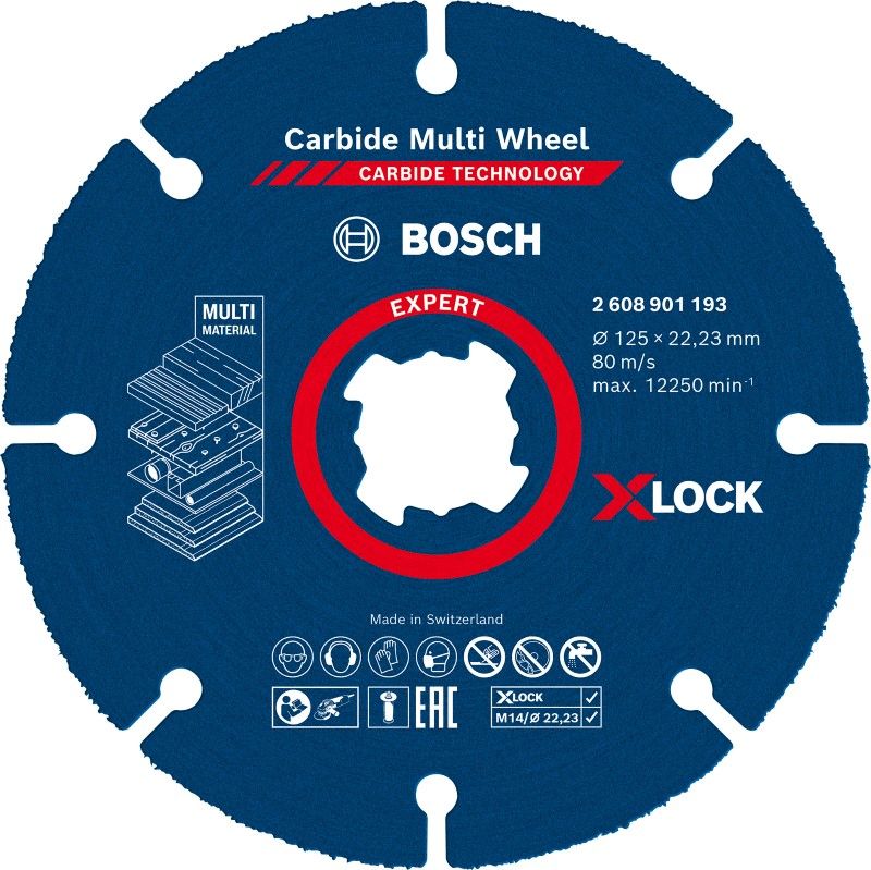 Bosch 2608901193 EXPERT Carbide Multi Wheel X-LOCK doorslijpschijf 125 mm, 22,23 mm (1 stuks)