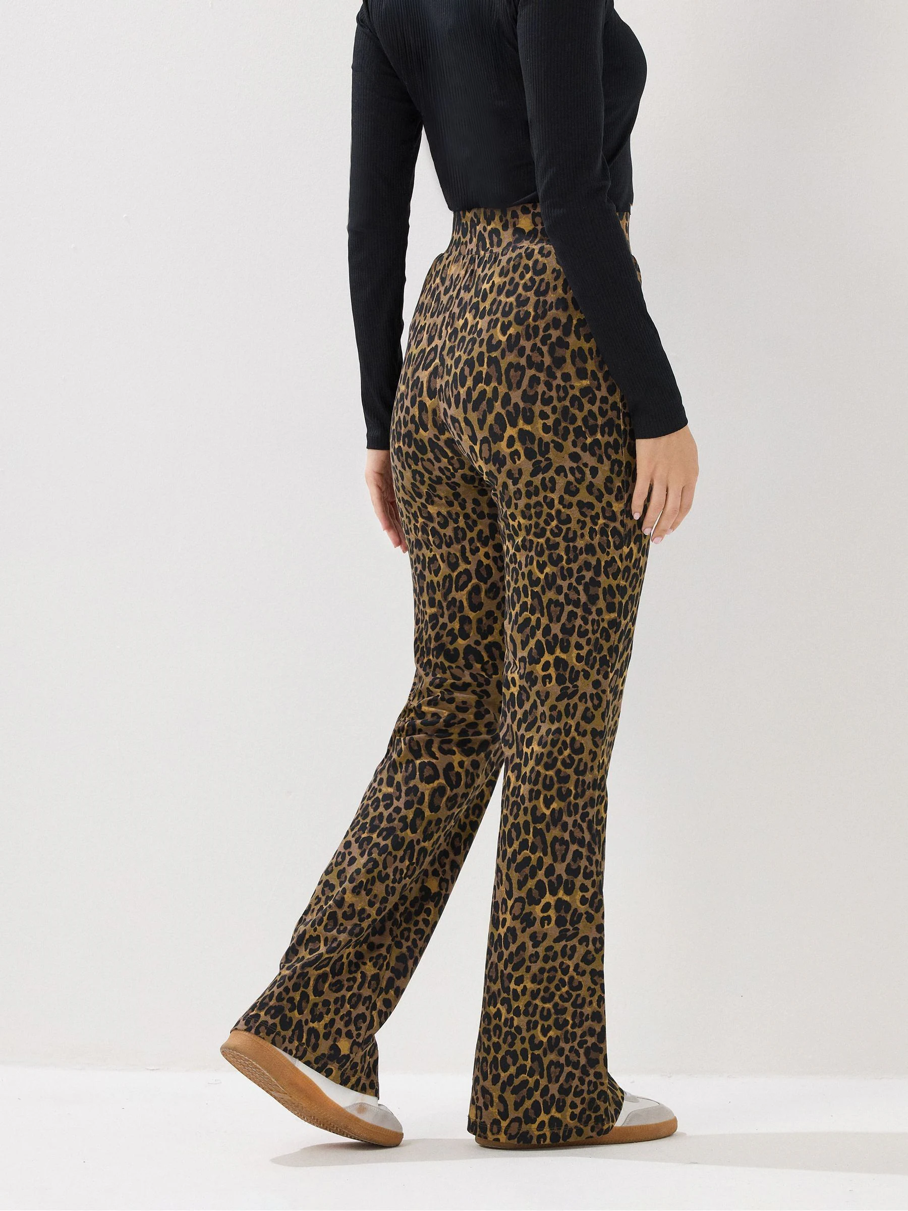 Long Tall Sally Leopard Flared Leggings