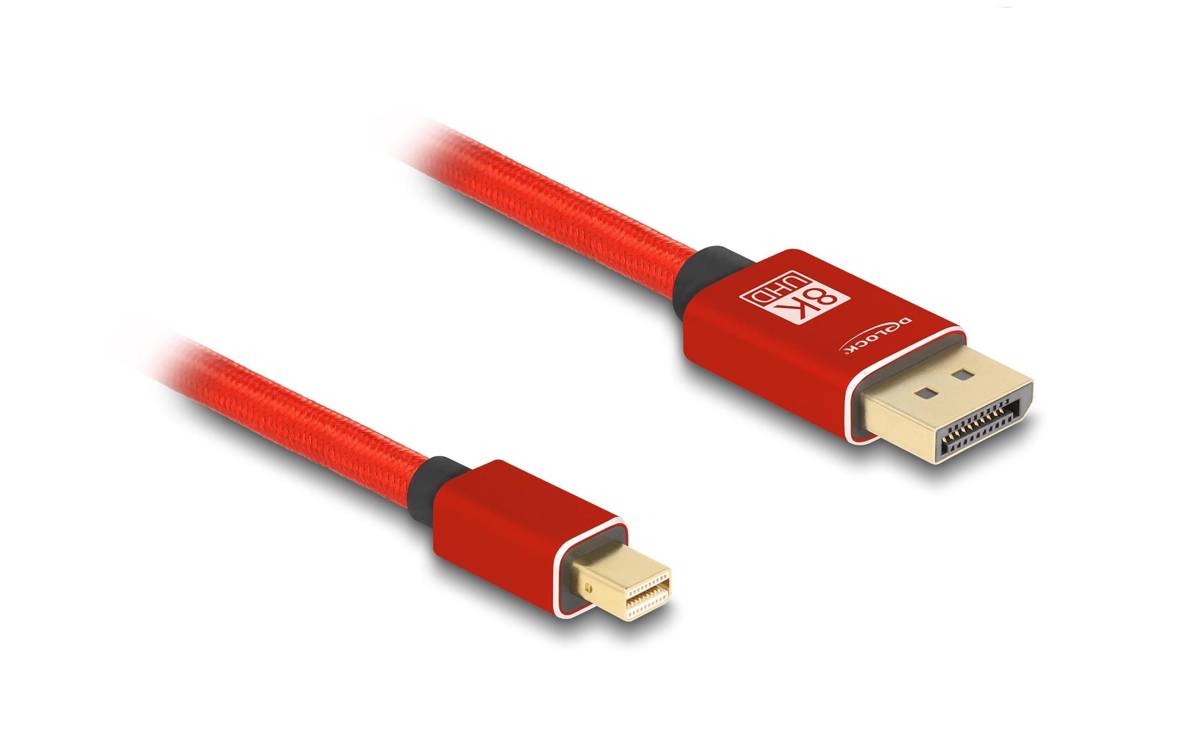 Kabel 8K 60 Hz Mini-DisplayPort - DisplayPort, 2 mDelock Mini DisplayPort zu DisplayPort Kabel 8K 60 Hz 2 m