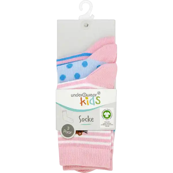 3er-P. Mäd. Socken Katze 31 / 34 GOTS