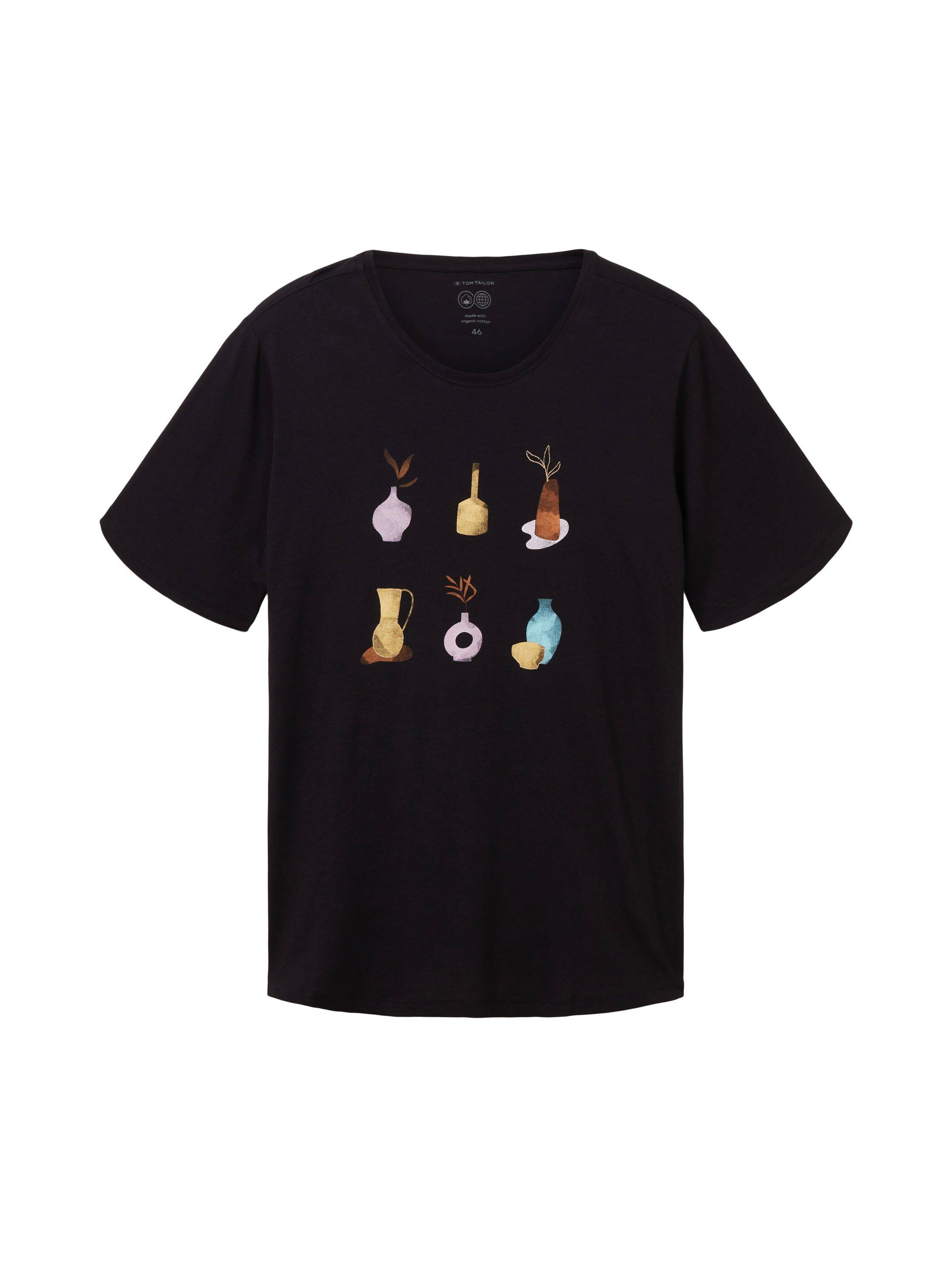 T-Shirt mit Frontdruck, aus Baumwolle