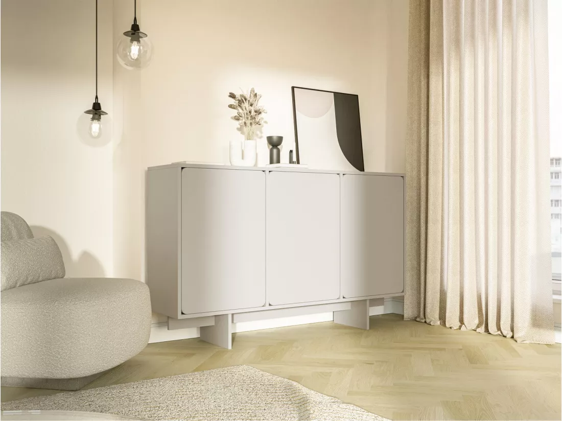 Buffet - 150 cm - 3 portes - grège - WUWU