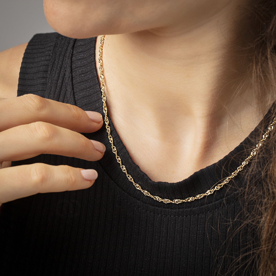 Singapurkette 750/18 K Gelbgold 2.4mm