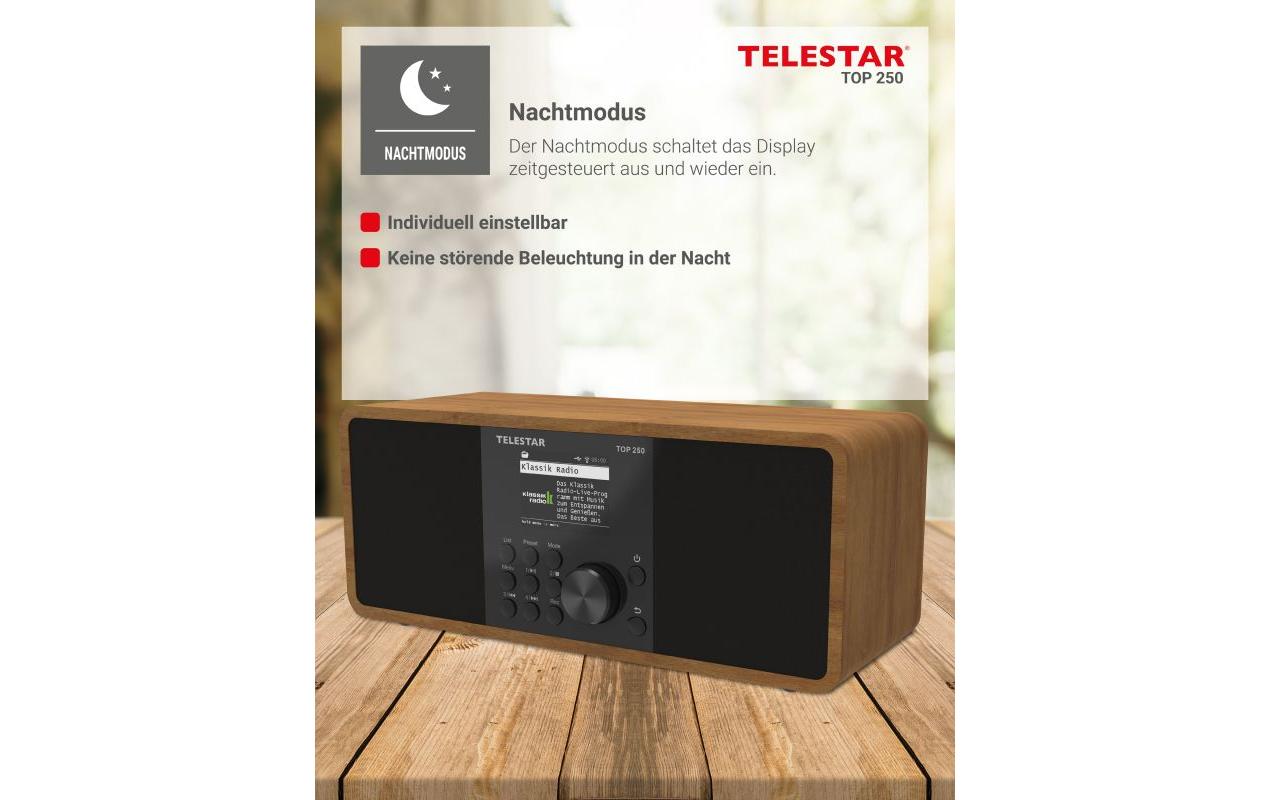 Internet Radio TOP 250 Braun/Holz<br>Stereo-Radio mit DAB+/FM und Internetradio