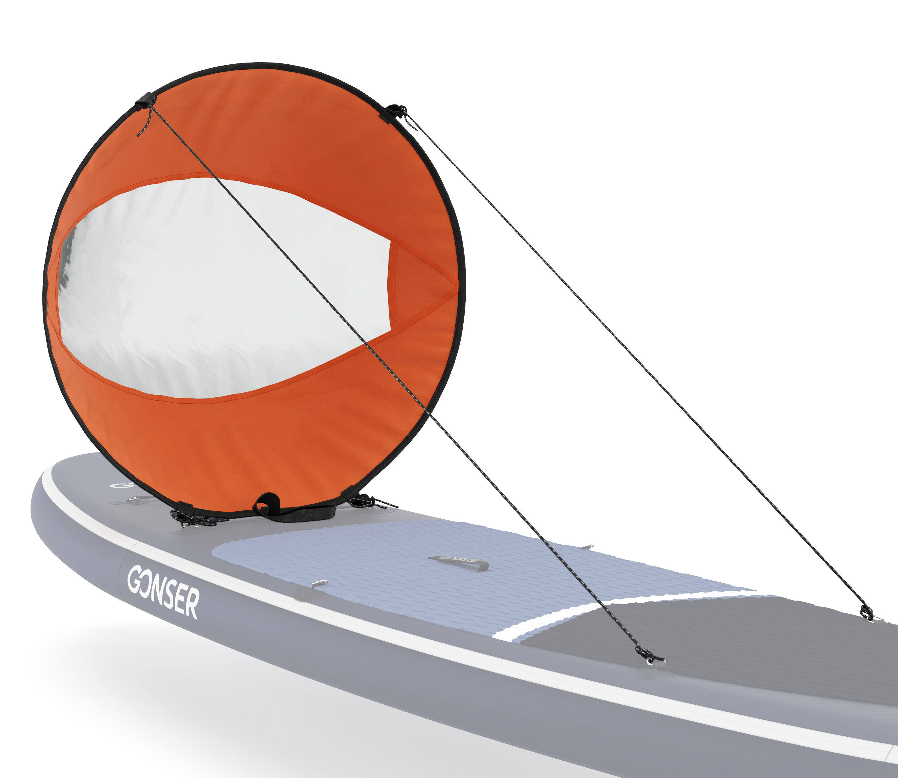 Windsegel für SUP und Kajak orange