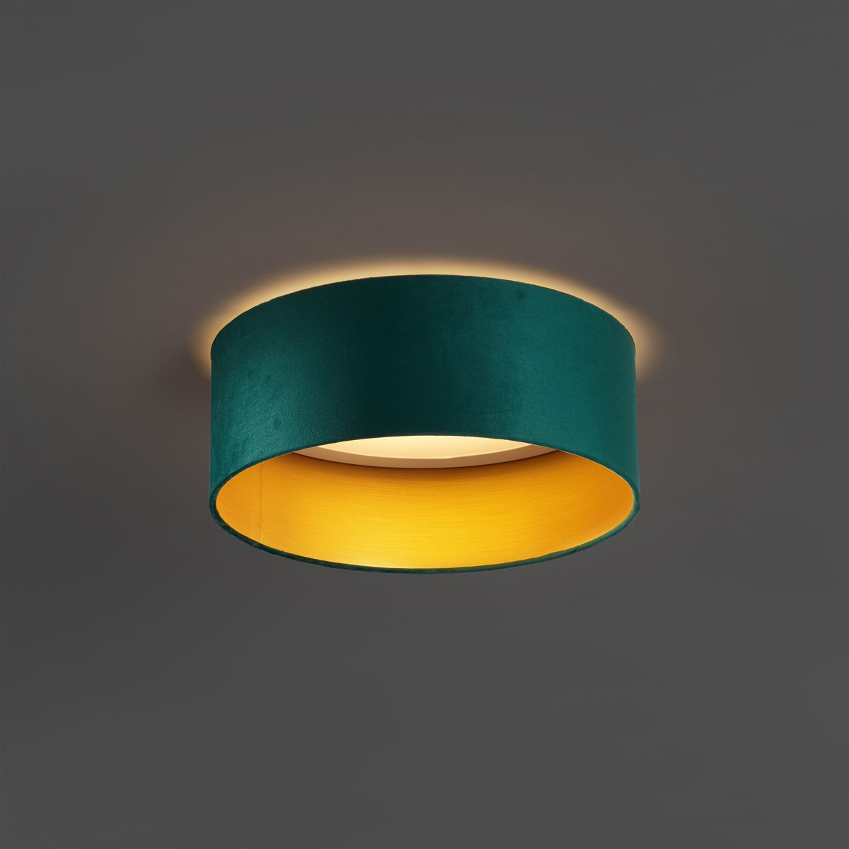Moderne plafondlamp groen velours 40cm incl. LED 3-staps dimbaar - Sue