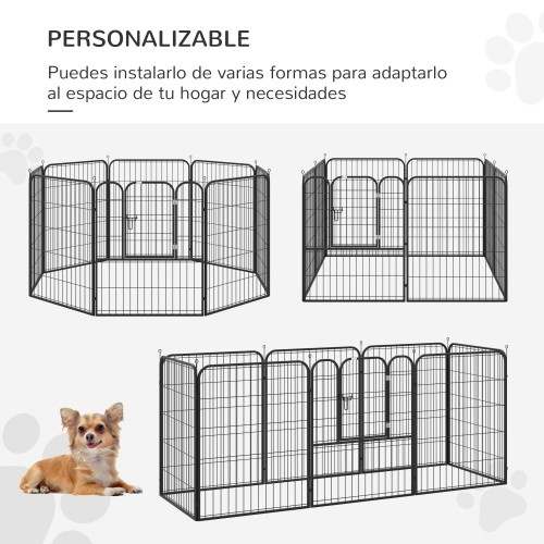 Parque dobrável para animais de estimação, preto