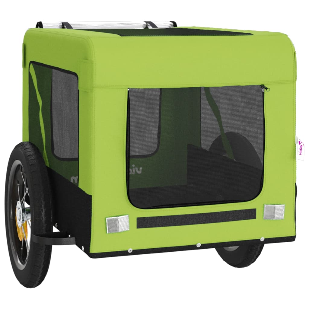 Remorque de vélo pour animaux de compagnie vert et noir