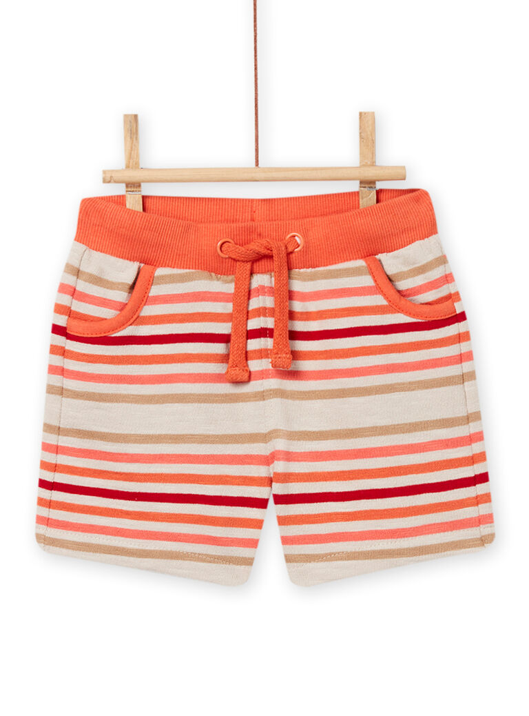 Short à rayures écru bébé garçon