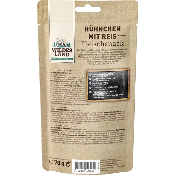 Hund- und Katzensnack Hühnchen mit Reis