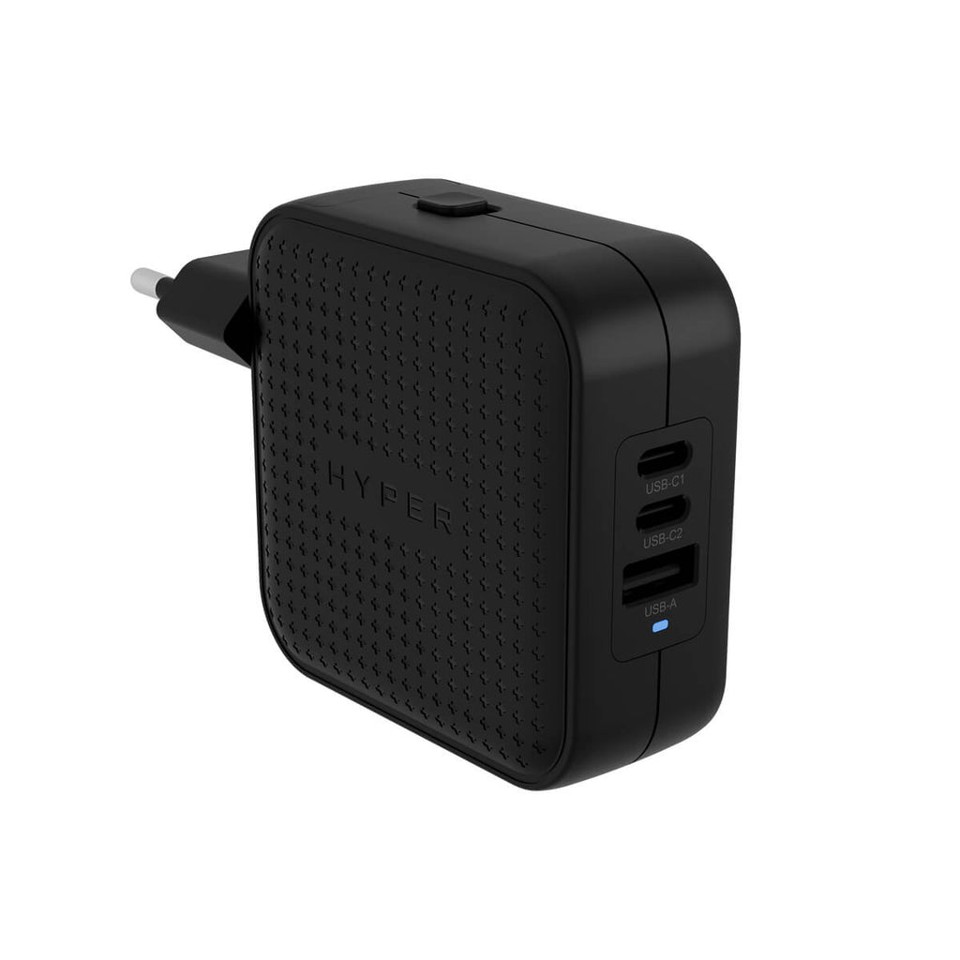 Hyper - HyperJuice - 70W USB-C GaN Rejse Oplader (3C+1A) - Sort