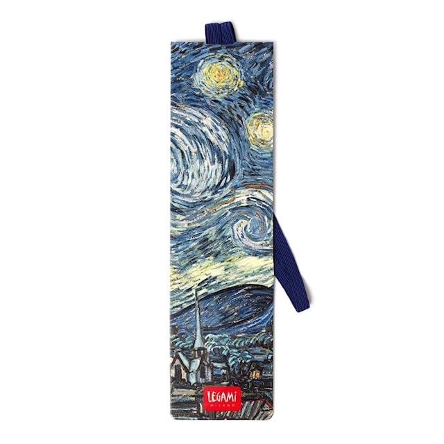Bokmerke i papp med elastisk løkke, van Gogh