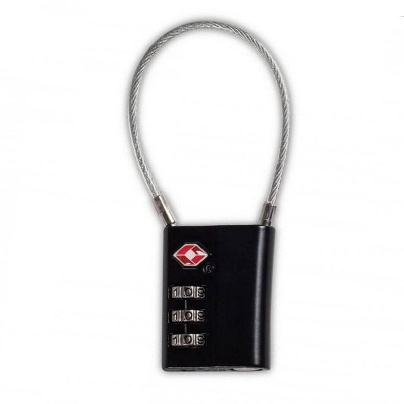 Worldpack TSA Cijferslot Staalkabel Black