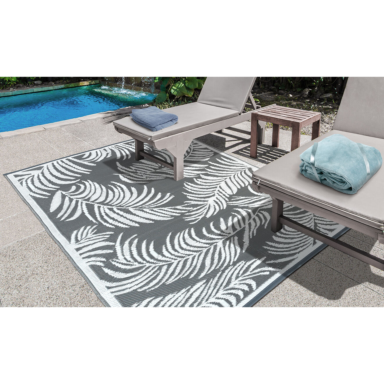 Pratik Garden Tapis extérieur hawai gris - 160x240 cm