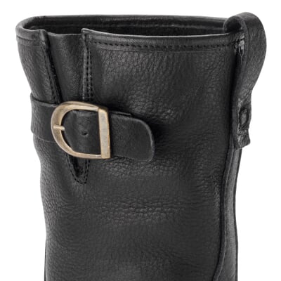 Damenhalbstiefel Rindleder gefüttert, Schwarz
