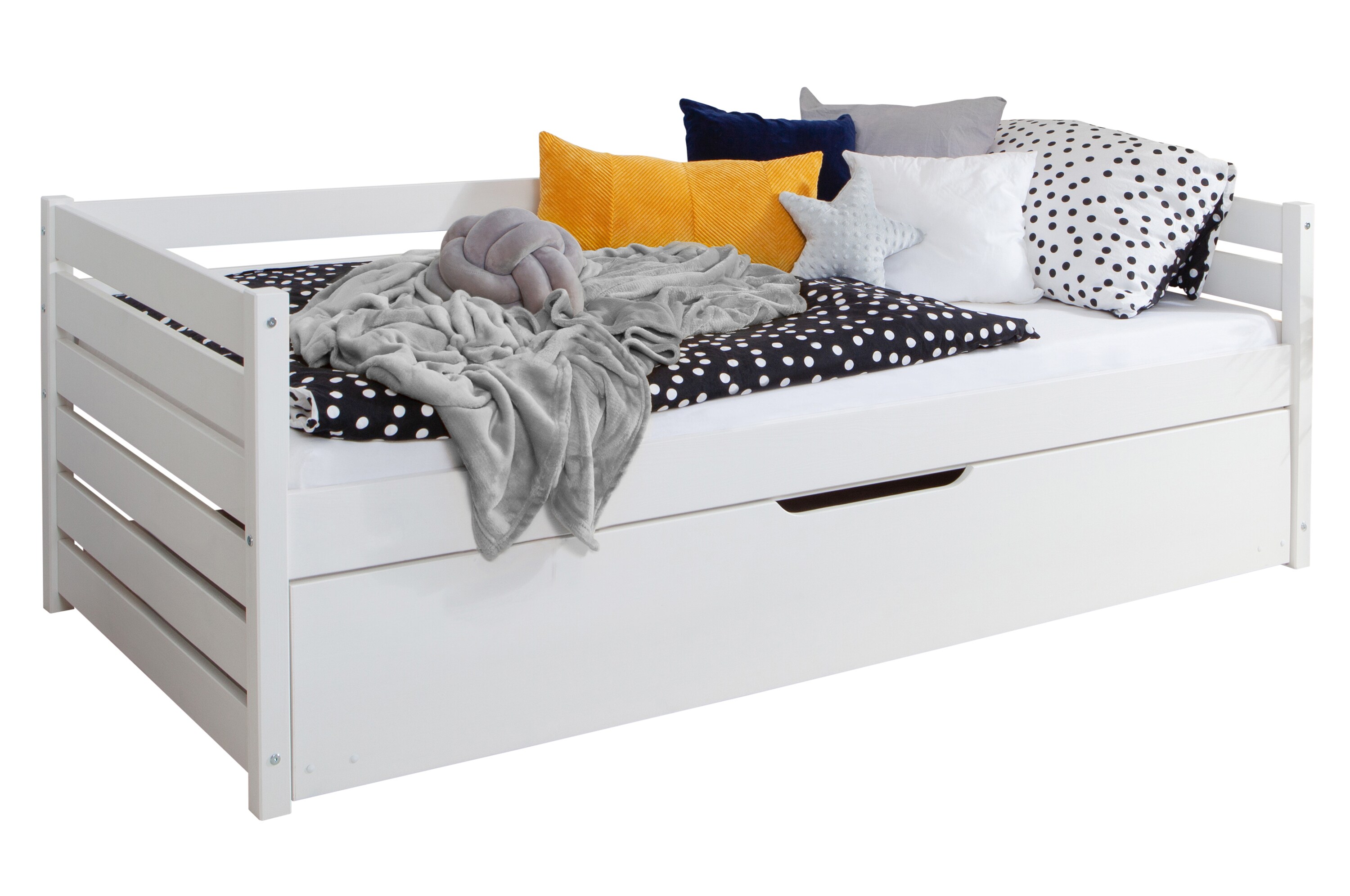 TiCAA Sofabett Naomi inkl. Ausziehbett, 120x200, Weiß