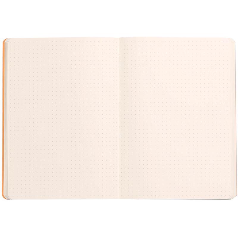 Rhodiarama carnet souple A5 160 pages dot papier ivoire 90g fermeture élastique - Tangerine