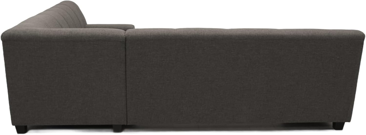 DOMO. collection Collection Norma Ecksofa, Sofa in L-Form, Eckcouch, 212 x 247 x 74 cm, Polsterecke in Schlamm, schalmm, 247/212 cm