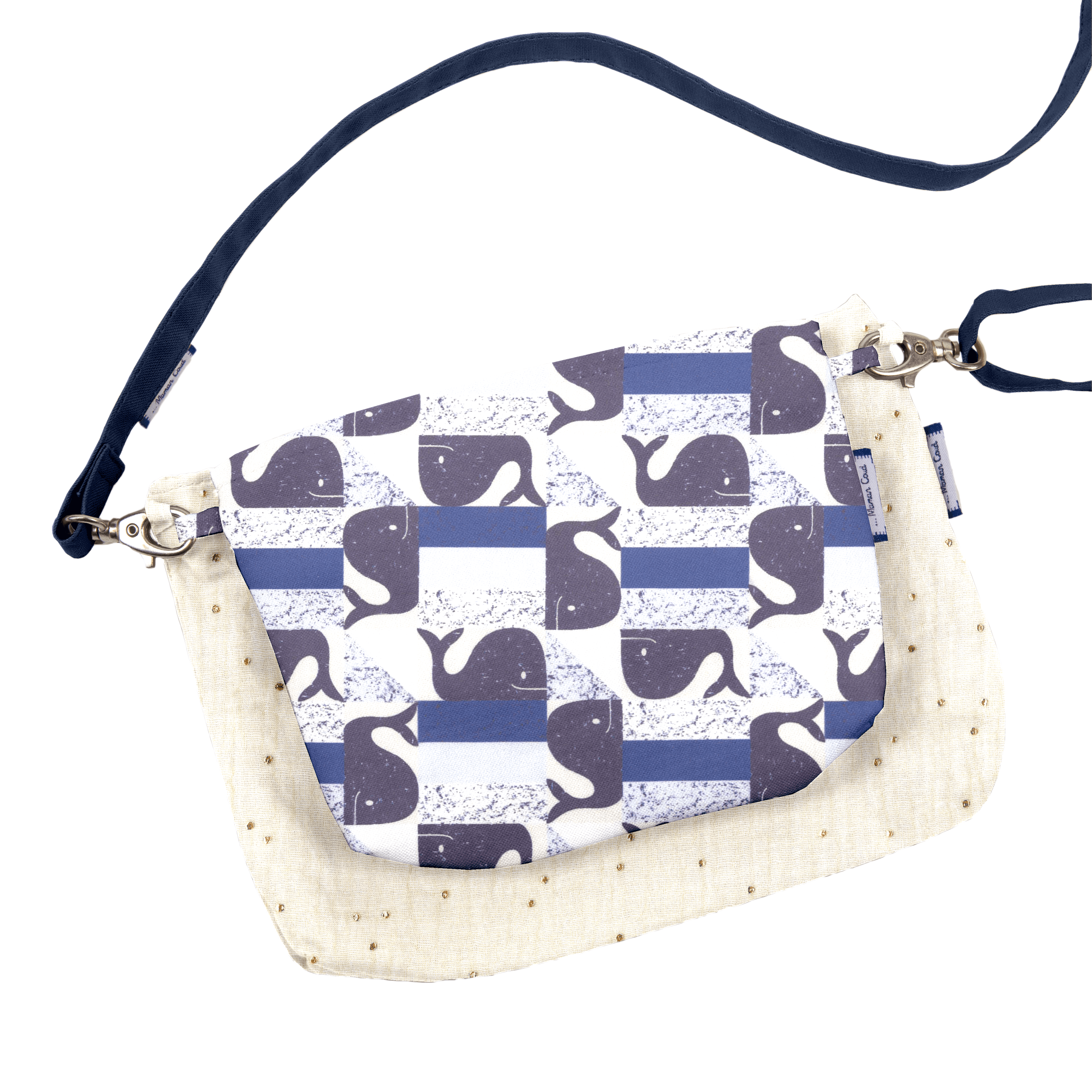 Mini Pochette Tissu Baleino Bleu
