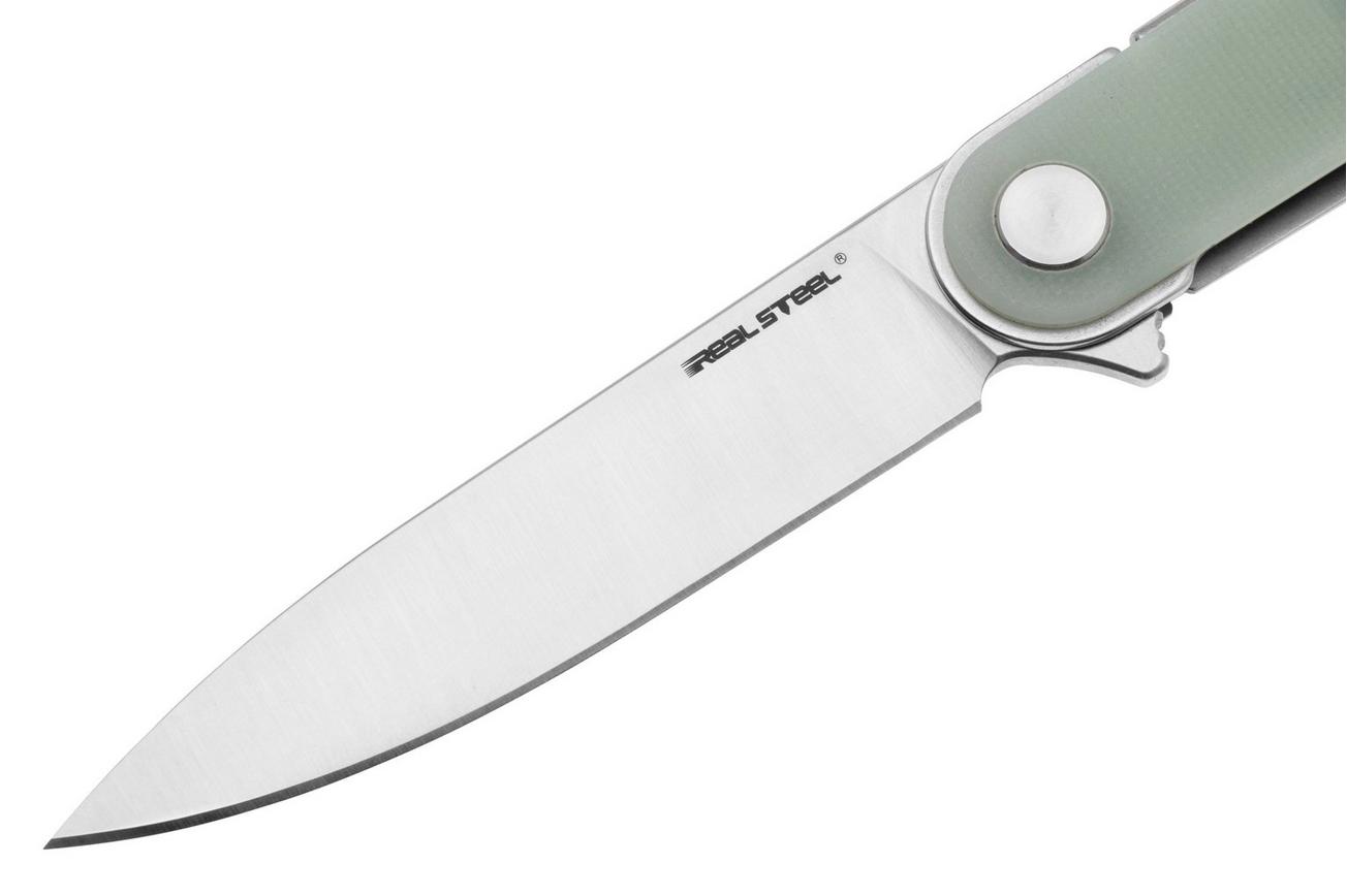Real Steel Iris Flipper 8061AN Satin 12C27, Natural G10, zakmes