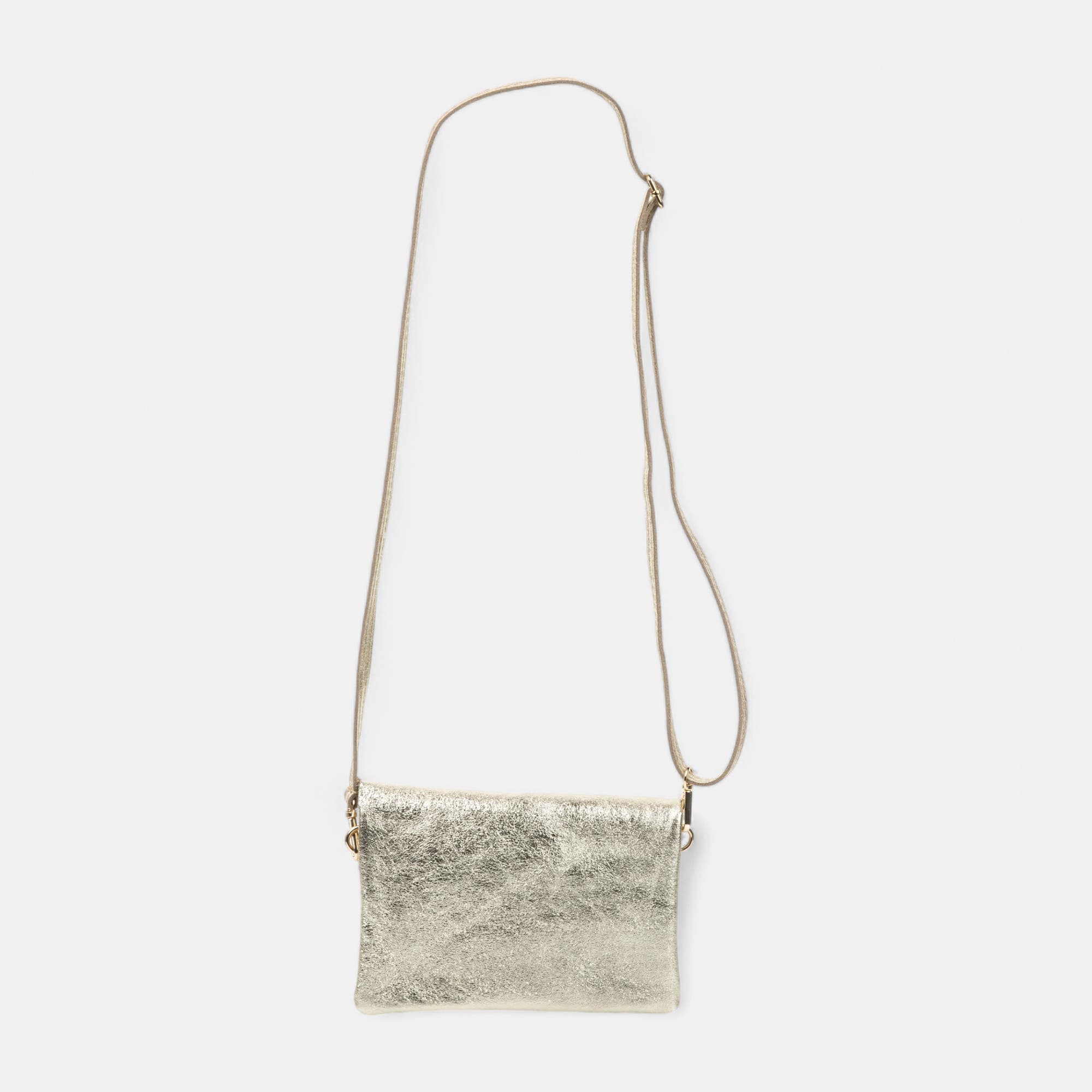 Sac bandoulière en cuir or