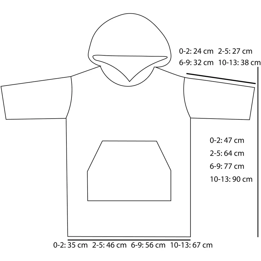 normani Kinder langarm Poncho (0-2 Jahre) Pichilemu Blau