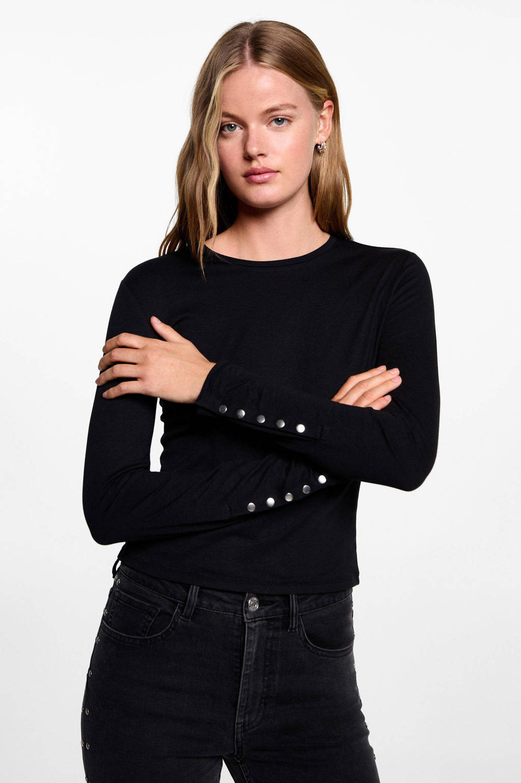 MANGO TEEN longsleeve zwart