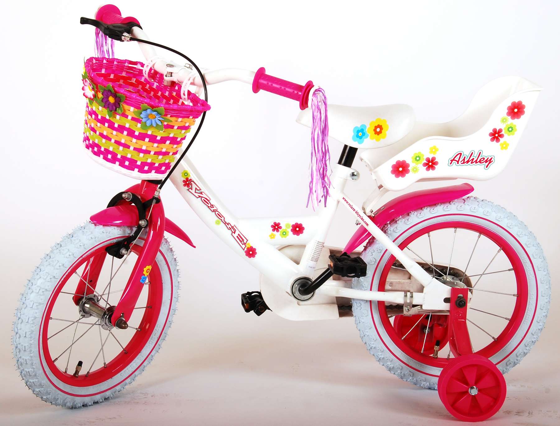 Kinderfahrrad Ashley für Mädchen 14 Zoll Kinderrad in Weiß