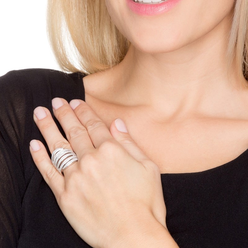 Bague Spirale Argent Rose