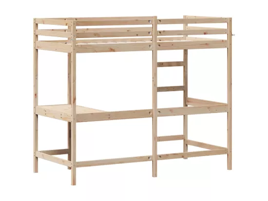 Lit superposé avec bureau 90x190 cm bois de pin massif