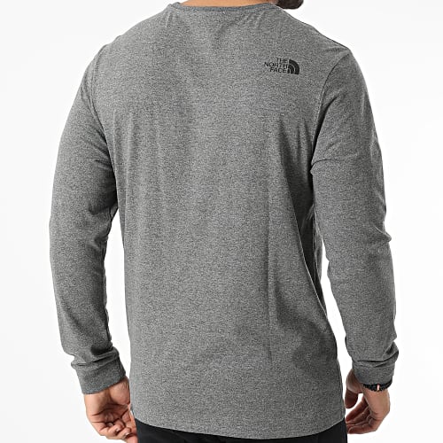 Tee Shirt Manches Longues Simple Dome A3L3B Gris Chiné