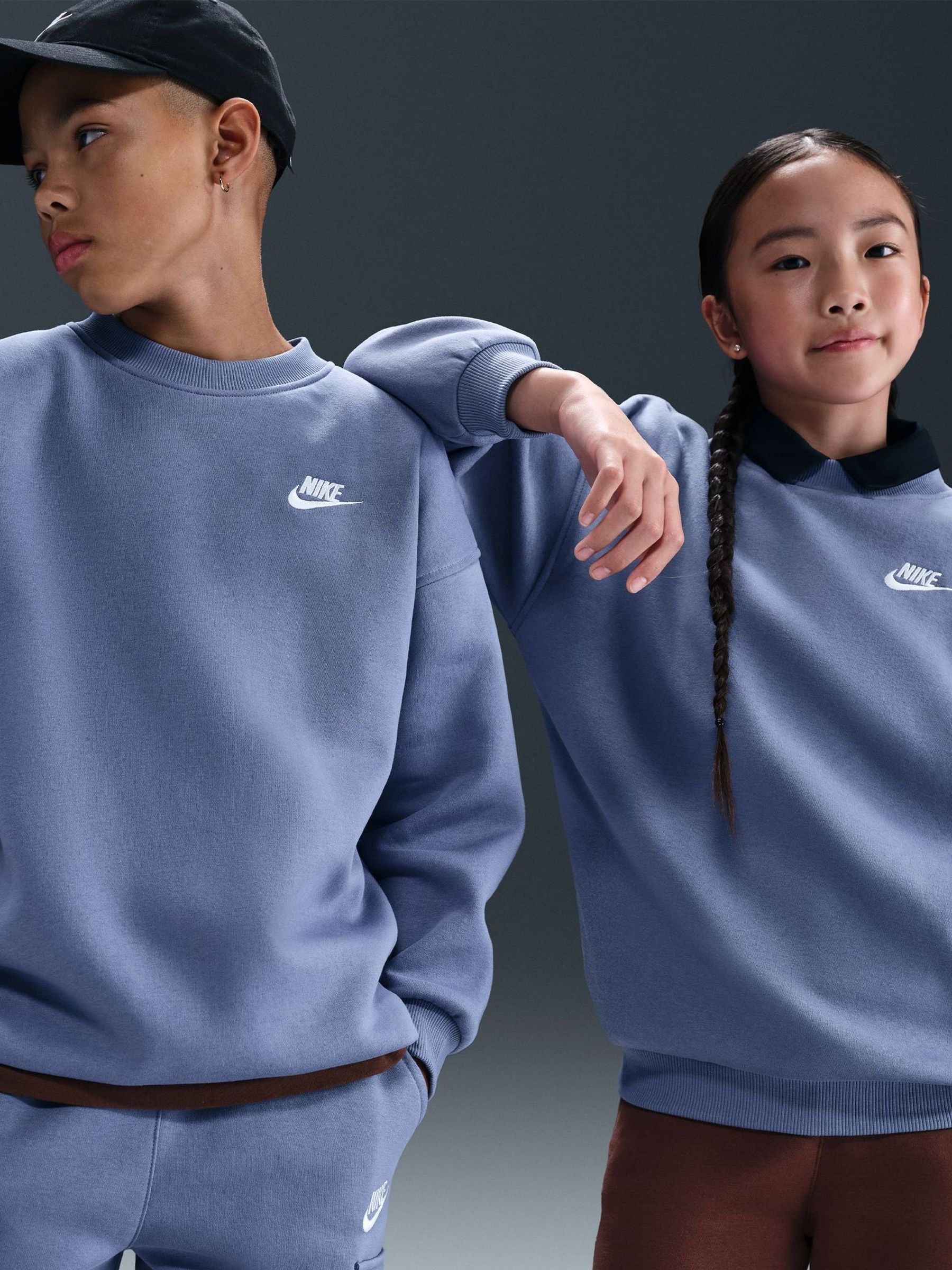 Wereld Indigo Blauw - Nike oversized Club fleece sweatshirt