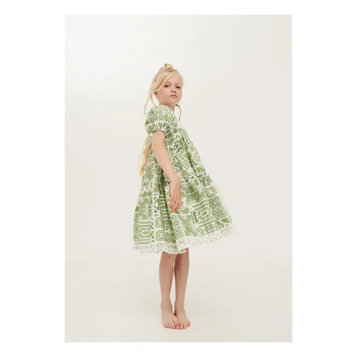 The Middle Daughter Robe Popeline Know Full Well Imprimée | Vert
