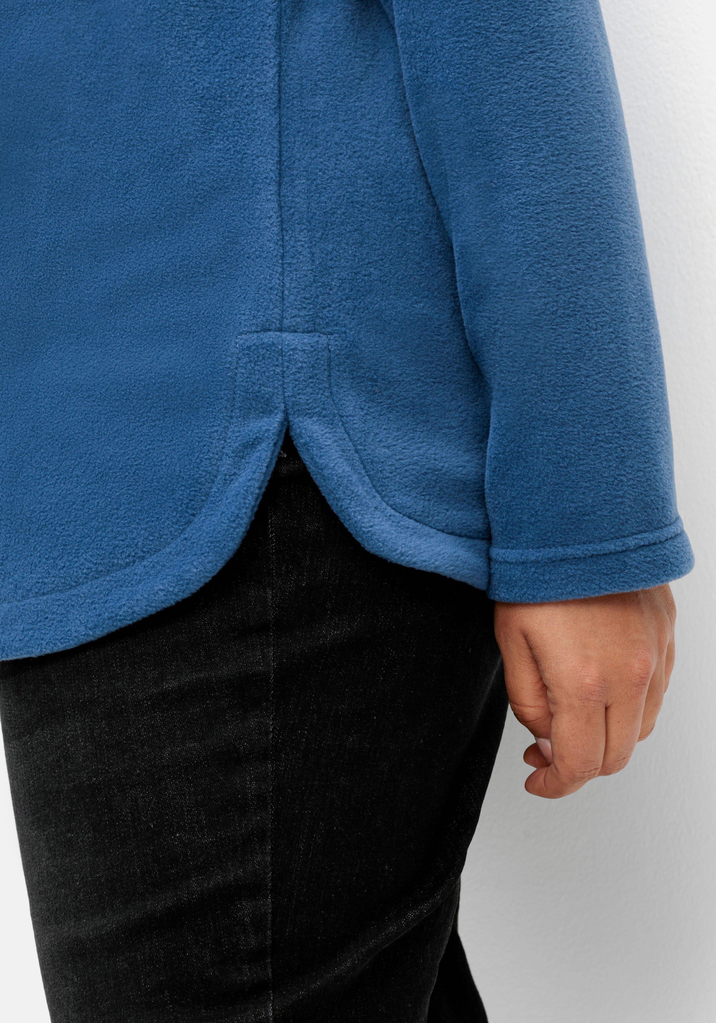 Fleeceshirt mit abgerundetem Saum