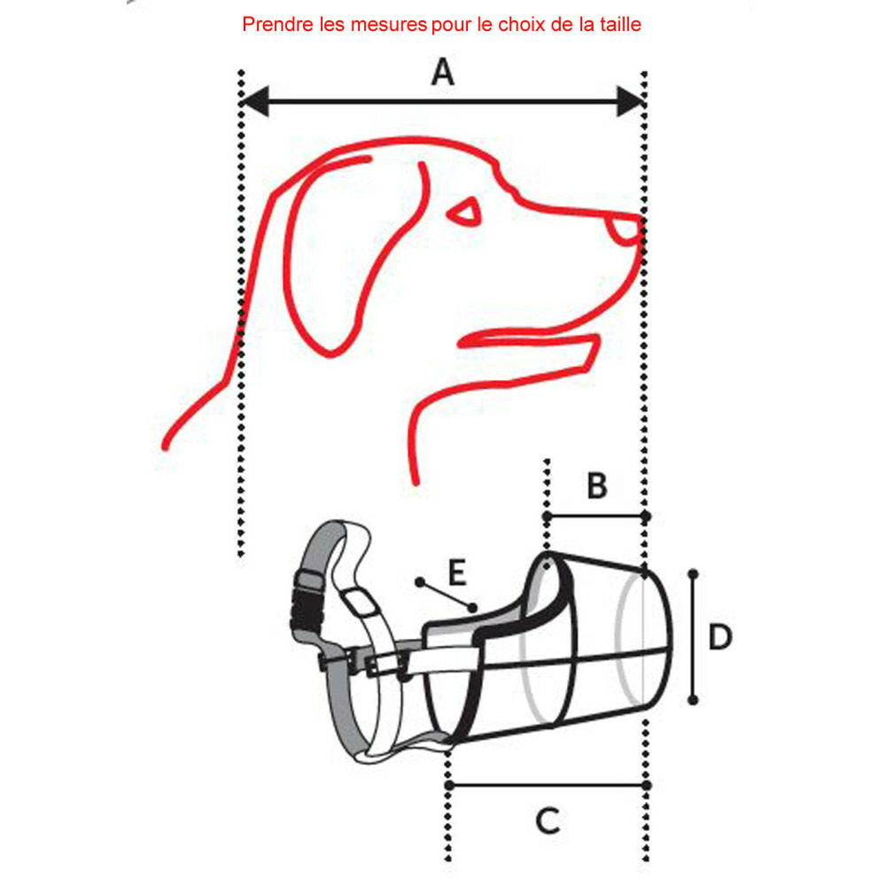 Muselière xl 40 cm 44-59 cm, noir silas pour chien
