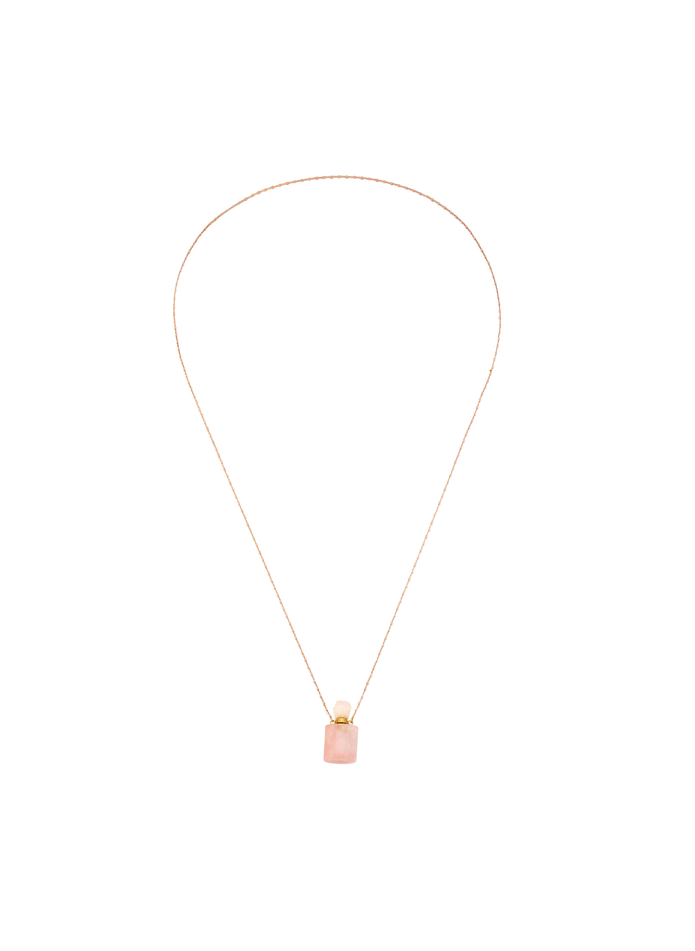 HUMEY - Collier sautoir en laiton et perles | Rose