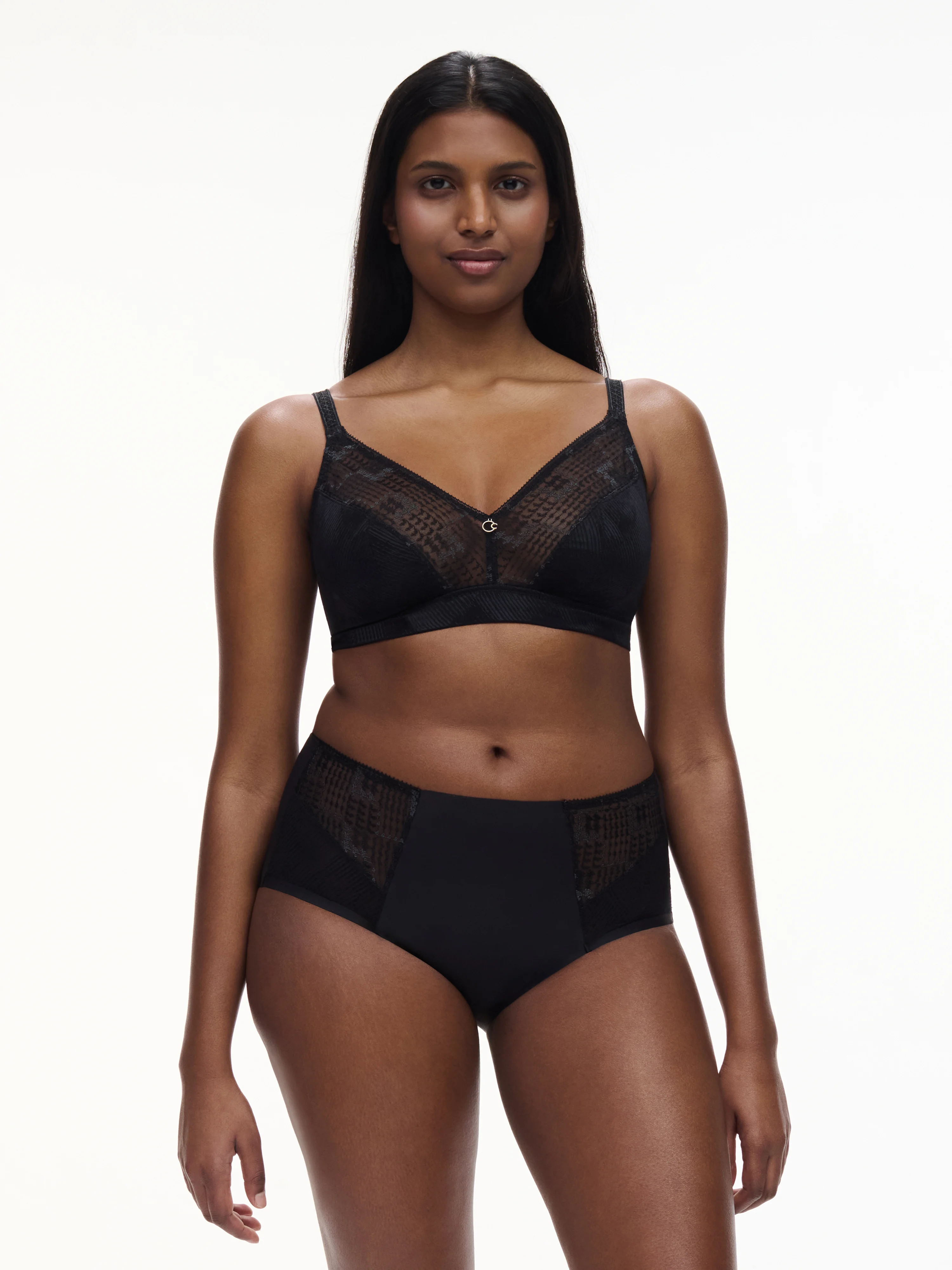 INTRIGUE - Soutien-gorge sans armature maintien broderie | Noir