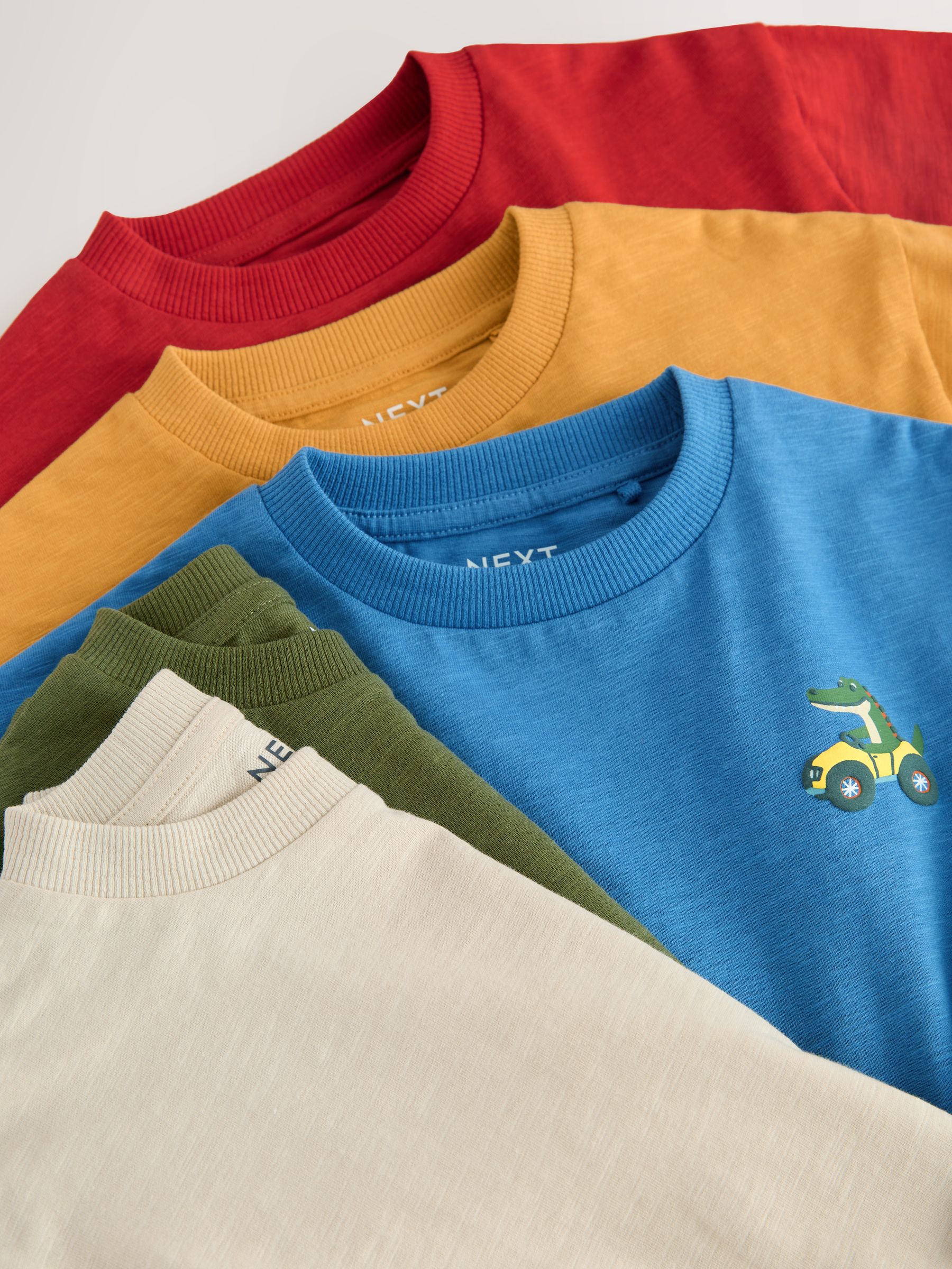 Meerdere dieren op transport - Set van 5 T-shirts met lange mouwen (3 mnd-7 jr)