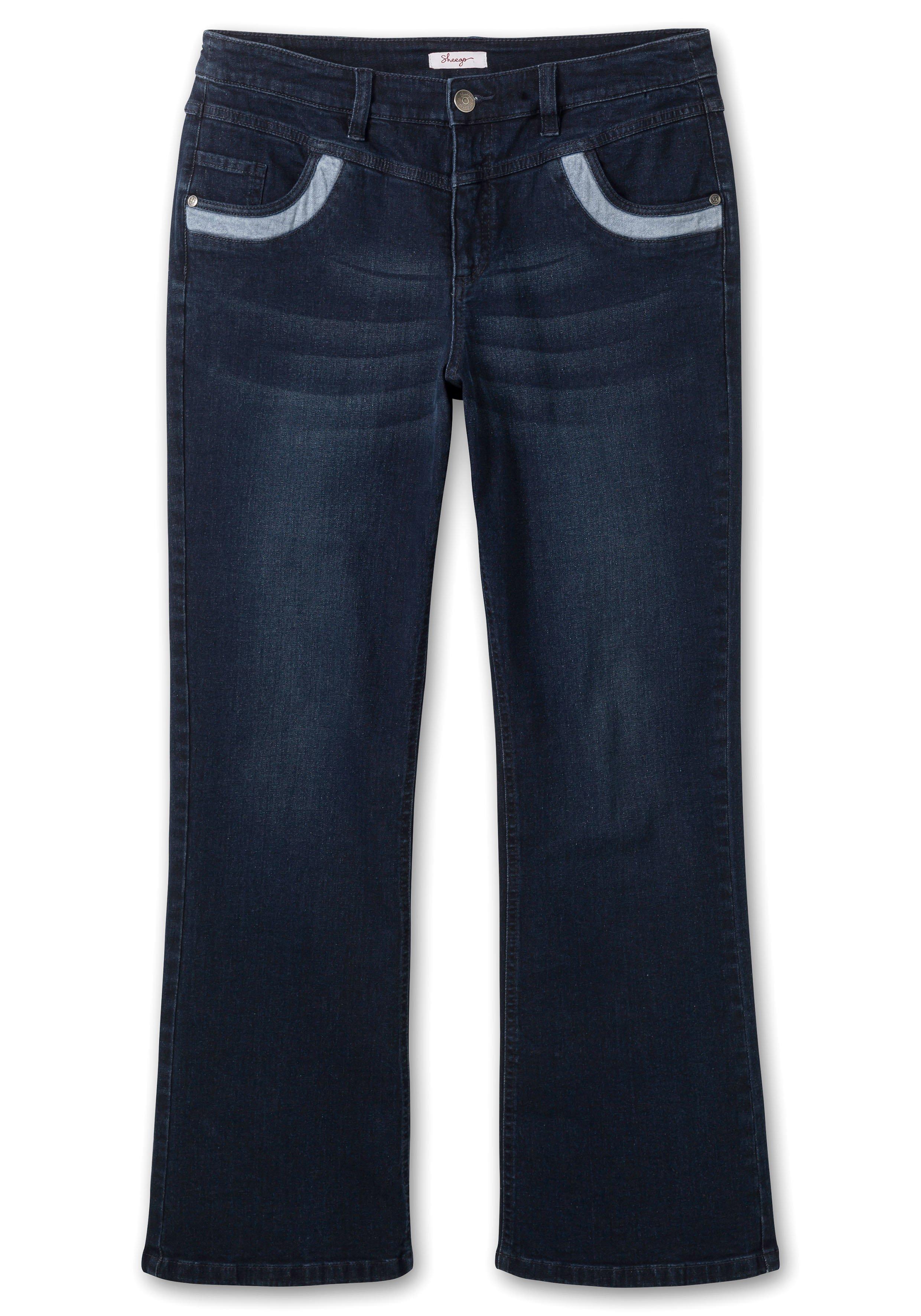 Bootcut-Jeans mit Kontrastdetails