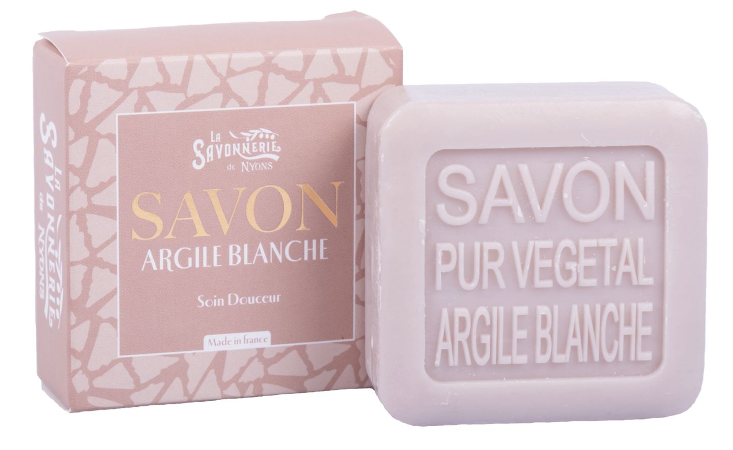 La Savonnerie de Nyons - Wellness-Seife in Karton - Weiße Tonseife