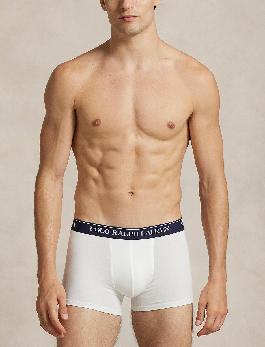 POLO RALPH LAUREN<br>Conjunto de 3 cuecas boxer clássicas em algodão elástico