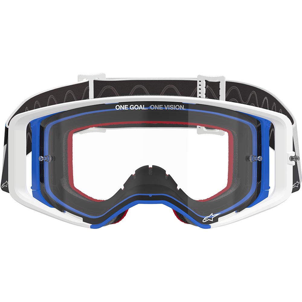 Alpinestars - Masque Supertech Corp Blanc / Orange / Bleu / Transparent