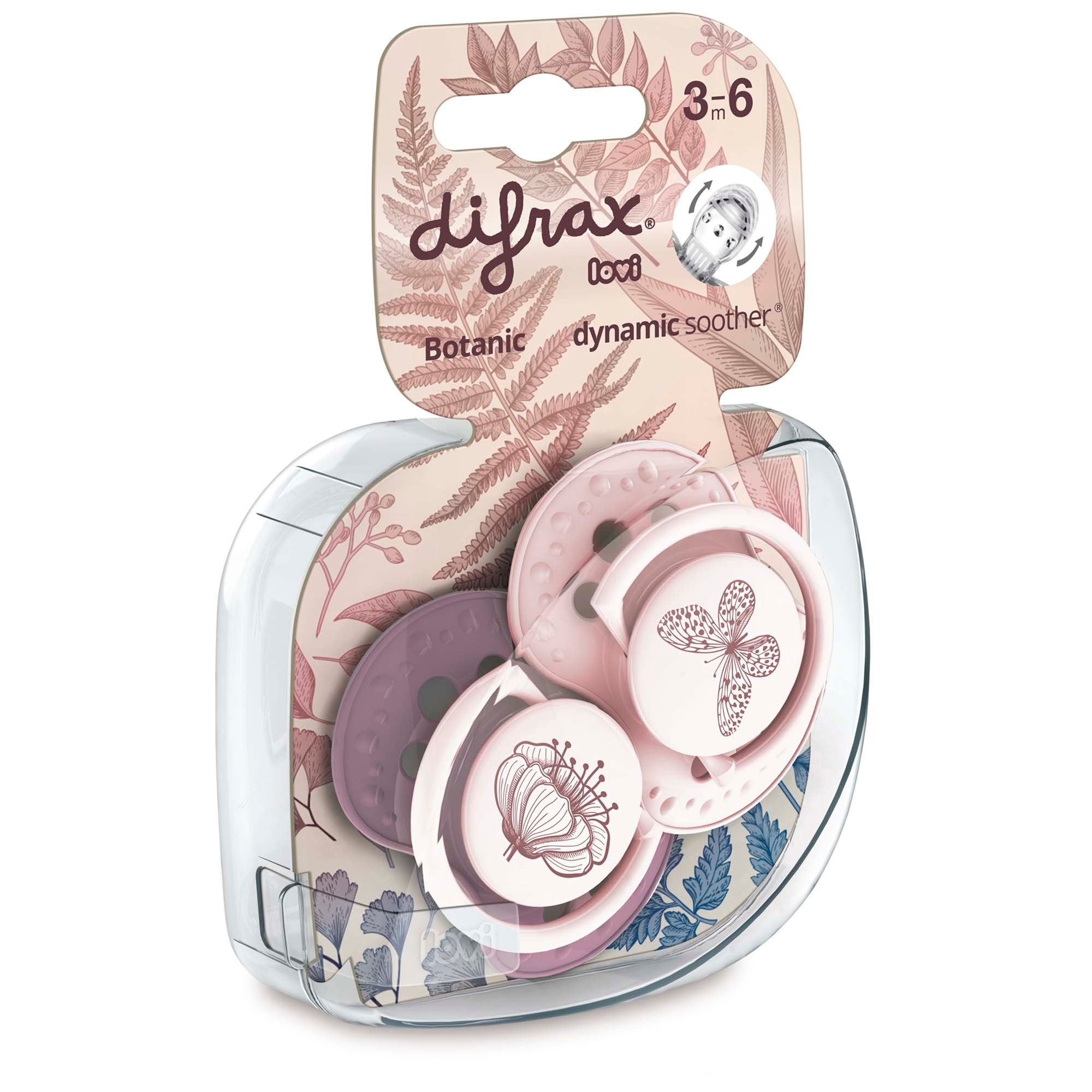 Difrax Lovi Fopspeen 3-6M Harmony roze