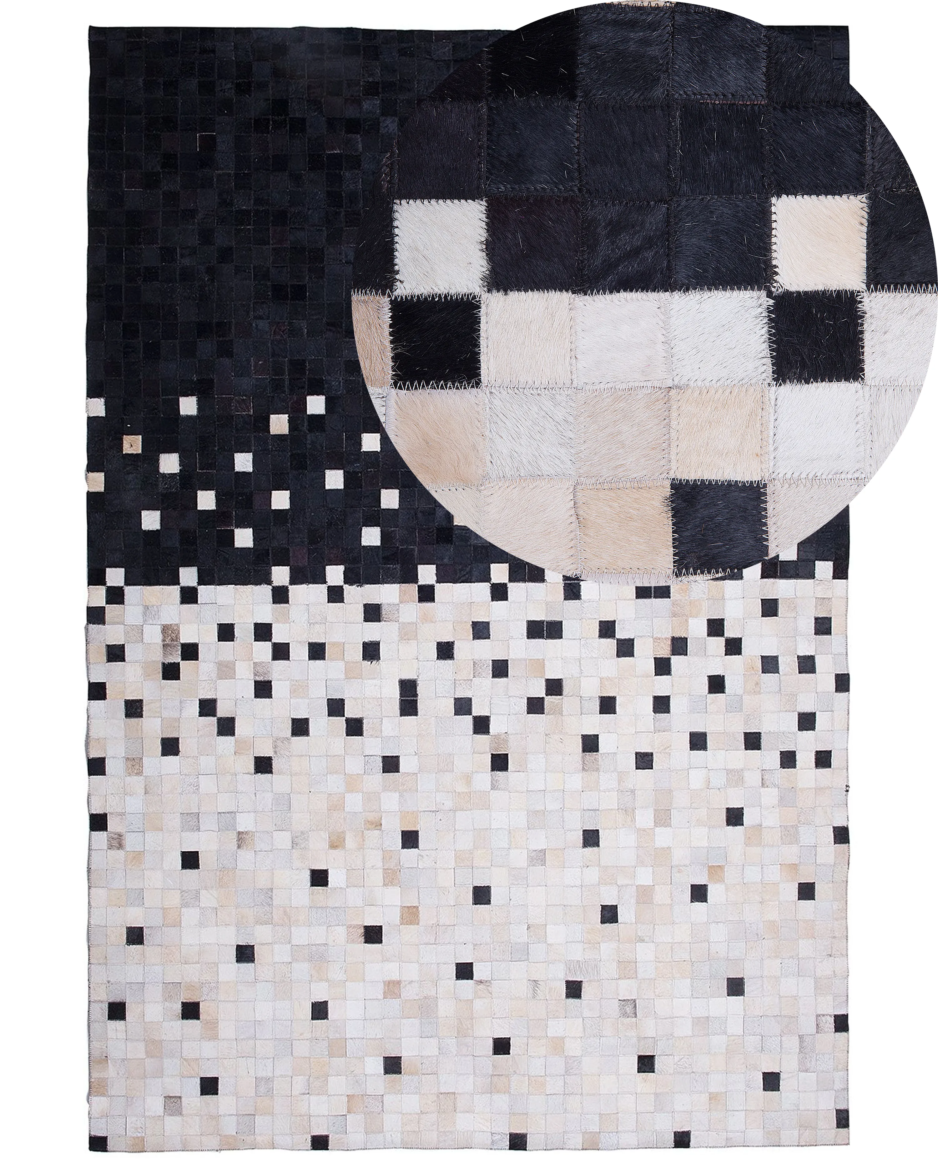 Vloerkleed ERFELEK Zwart 160 x 230 cm Leer